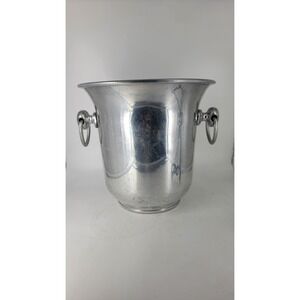 Mid-Century Argit French Aluminum Champagne Ice Bucket w/ Ring Handles Cooler